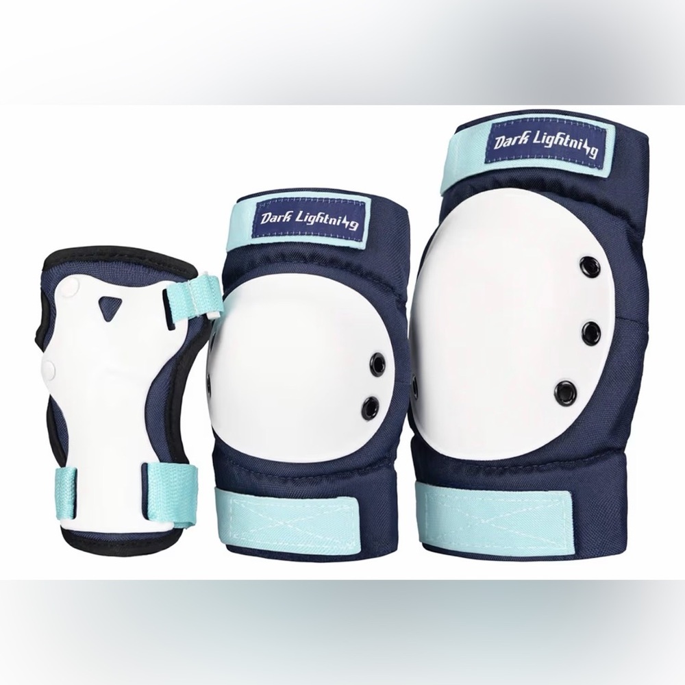 Dark Lightning Youth Knee Pads Elbow Pads Wrist Guards 3 in 1 Protective Gear